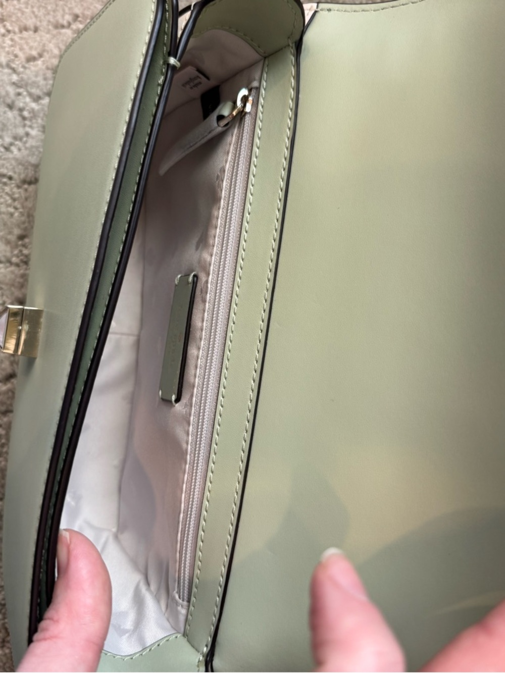Kate Spade Two-Tone Green Leather Crossbody Bag with Detachable Straps - Picture 7 of 7